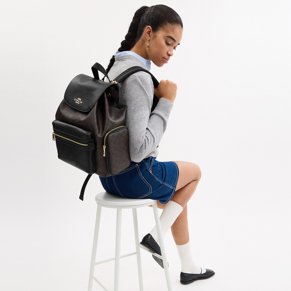Coach Outlet Baby Backpack In Signature Canvas